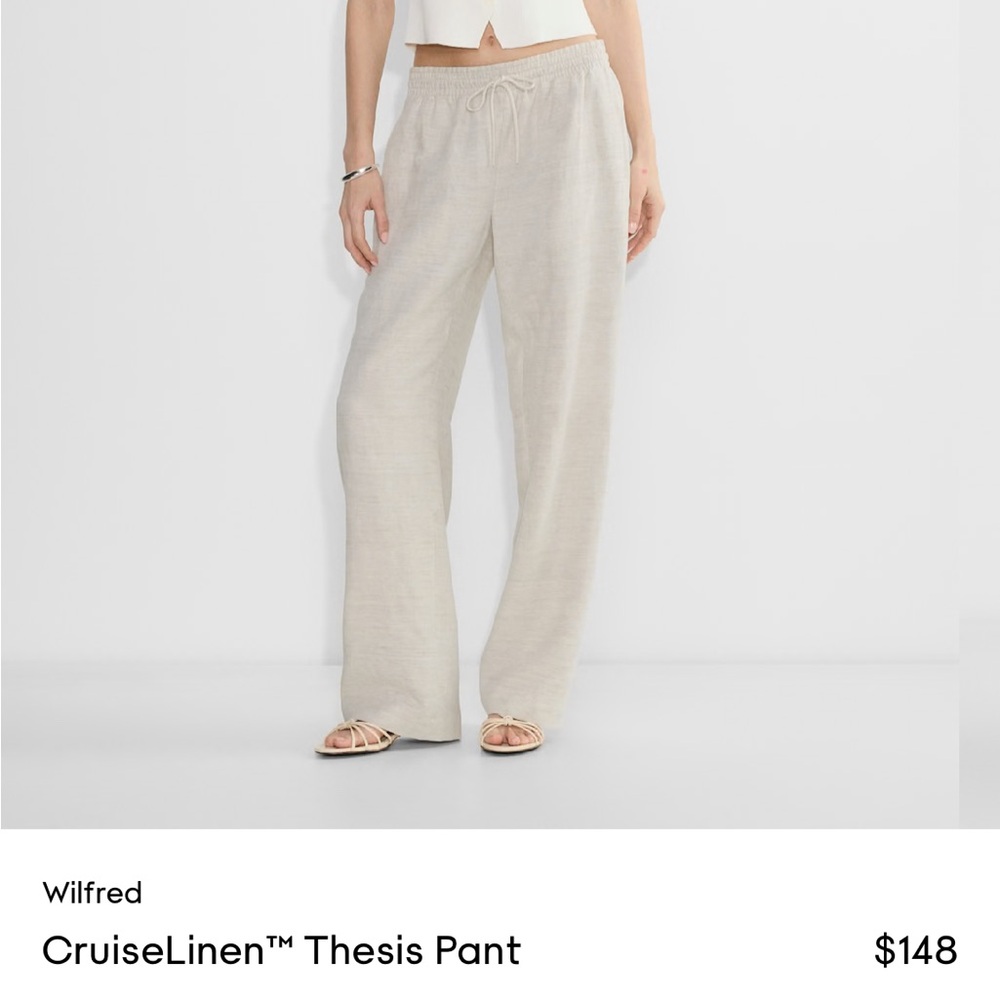 Wilfred Beige Wide-Leg Pants